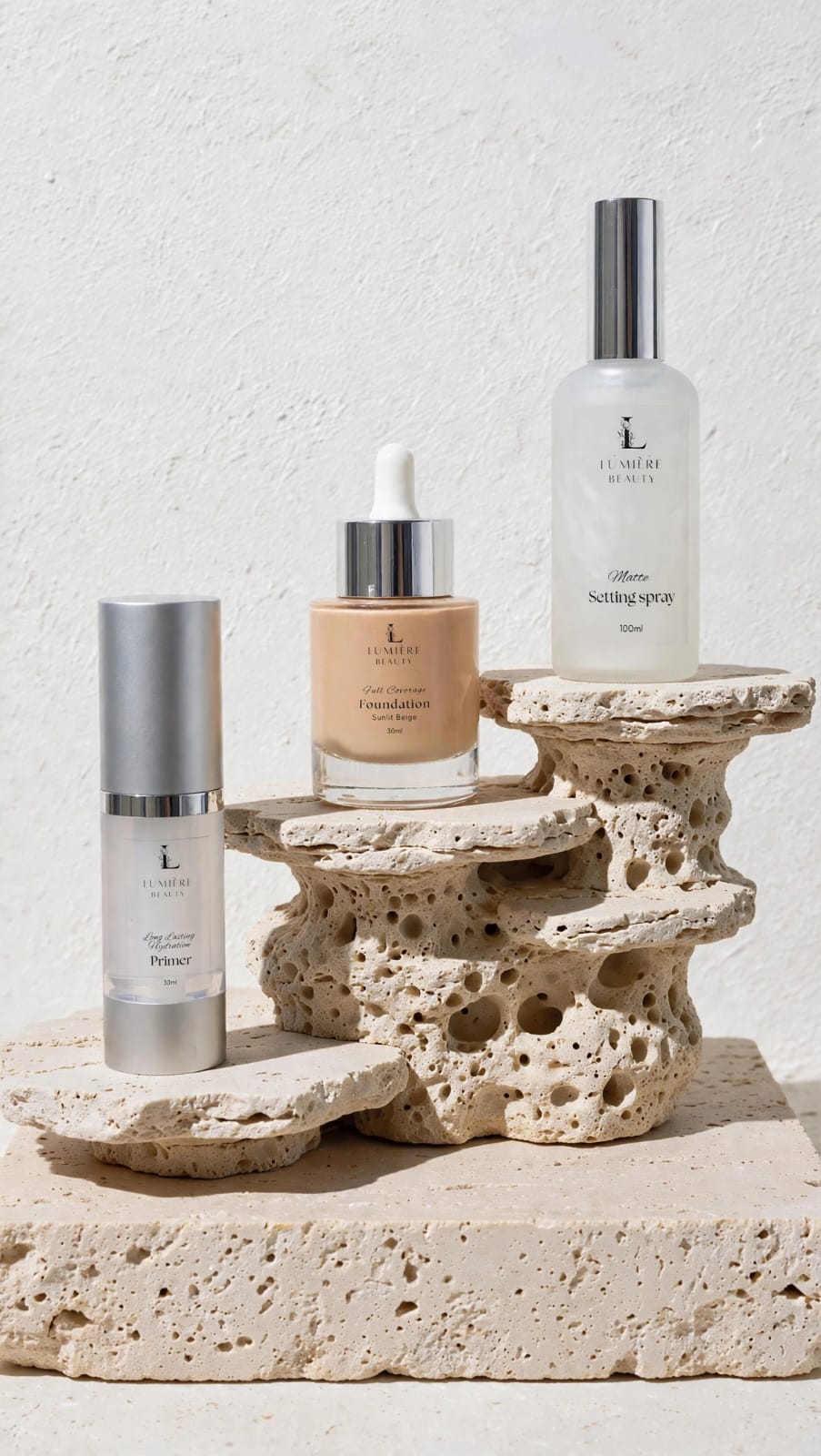 Lumière 3-in-1 Flawless Face Set — Primer + Foundation + Setting Spray